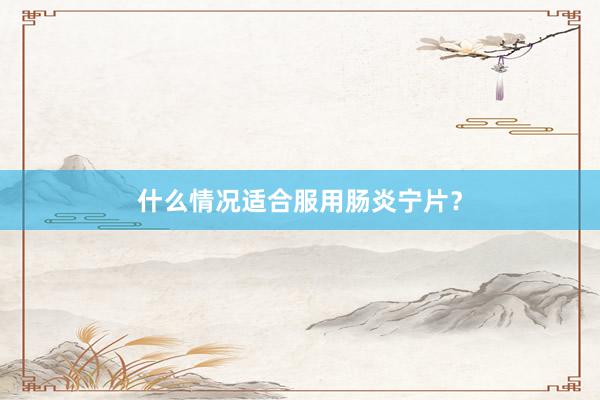 什么情况适合服用肠炎宁片？